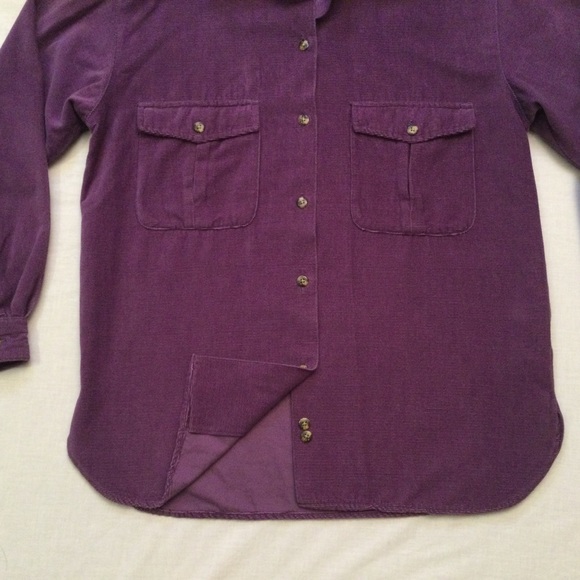 Vintage Northern Spirit Eggplant Corduroy Long Sleeve Button Top Small - Picture 8 of 9